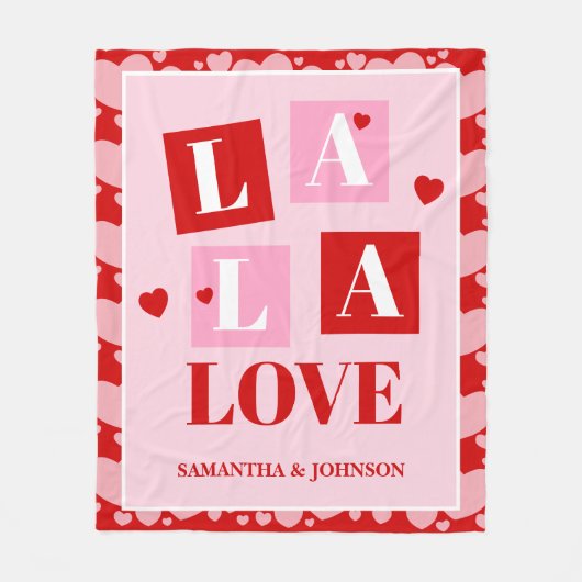 La La Love Valentine’s Day Fleecedecke (Vorderseite)