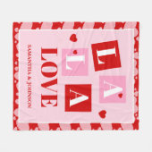 La La Love Valentine’s Day Fleecedecke (Vorderseite (Horizontal))