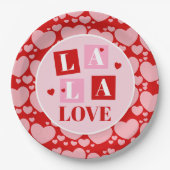 La La Love Valentine’s Day Pappteller (Vorderseite)