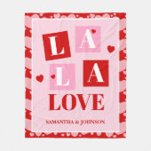 La La Love Valentinstag Fleecedecke (Vorderseite)