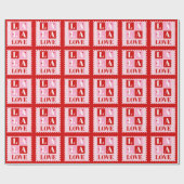La La Love Valentinstag Geschenkpapier (Flach)
