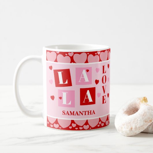 La La Love Valentinstag Personalisierter Becher Kaffeetasse (Mit Donut)