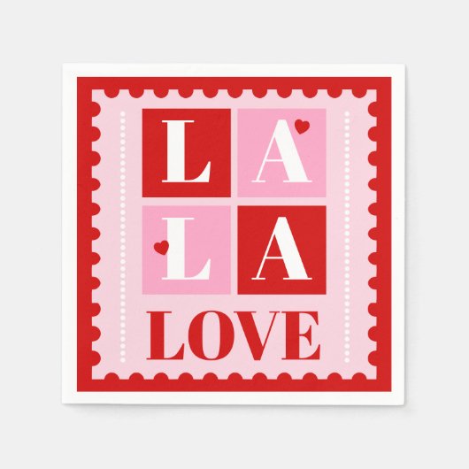 La La Love Valentinstag Serviette (Vorderseite)