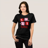 La La Love Valentinstag Tri-Blend Shirt (Vorderseite voll)