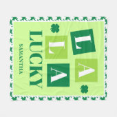 La La Lucky St. Patrick’s Day Fleecedecke (Vorderseite (Horizontal))