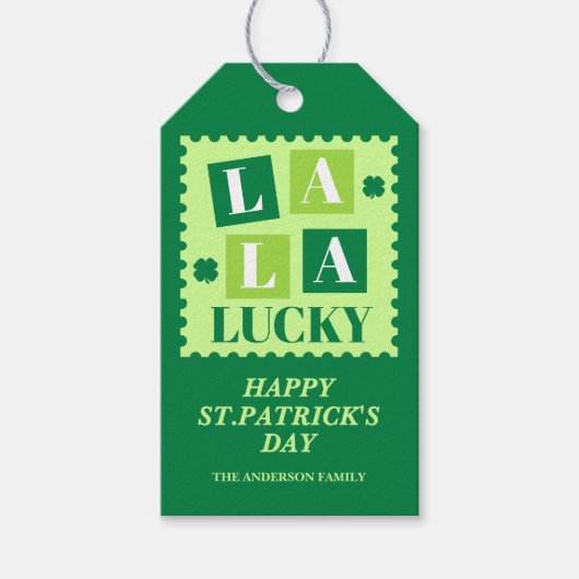 La La Lucky St. Patrick’s Day Geschenkanhänger (Vorderseite)
