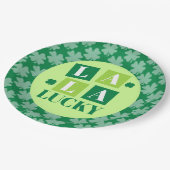 La La Lucky St. Patrick’s Day Grün Pappteller (Schrägansicht)
