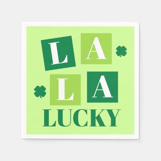 La La Lucky St. Patrick’s Day Grün Serviette (Vorderseite)
