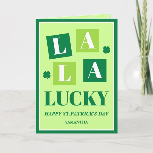La La Lucky St. Patrick’s Day Karte (Vorderseite)