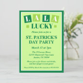 La La Lucky St. Patrick’s Day Party Einladung (Stehend Vorderseite)