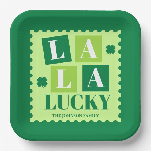 La La Lucky St. Patrick’s Day Party Pappteller (Vorderseite)