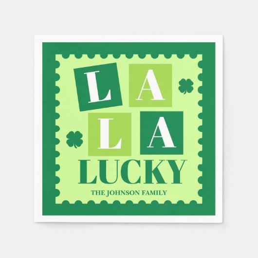 La La Lucky St. Patrick’s Day Party Serviette (Vorderseite)