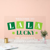 La La Lucky St. Patrick’s Day Party Welcome Acrylschild (Hochzeit)