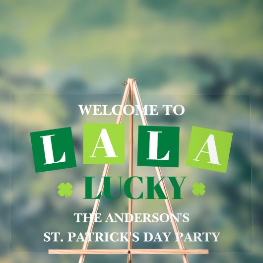 La La Lucky St. Patrick’s Day Party Welcome Acrylschild (Neutral)
