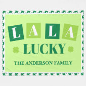 La La Lucky St. Patrick’s Day Personalisierte Deck Fleecedecke (Vorderseite (Horizontal))