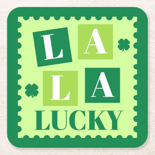 La La Lucky St. Patrick’s Day Rechteckiger Pappuntersetzer (Vorderseite)