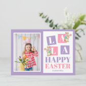 La La Oster-Hase Foto-Grußkarte Karte (Stehend Vorderseite)