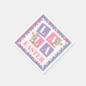 La La Osterhasen-Eier-Such-Party Serviette (Ecke)