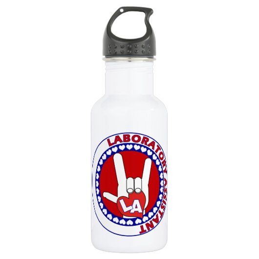 LA LABOR ASSISTANT LOGO LIEBE EDELSTAHLFLASCHE (Vorderseite)
