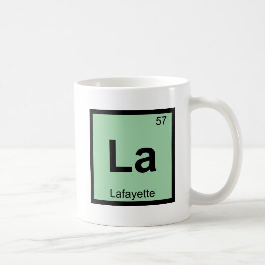 La - Lafayette Indiana Chemistry Periodic Table Kaffeetasse (Rechts)