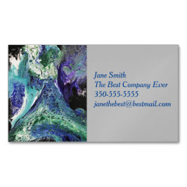 La Laguna #1 Gemälde in blau, aquamarin Magnetische Visitenkarte