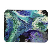 La Laguna #1 Gemälde in blau, aquamarin, weiß Magnet (Horizontal)