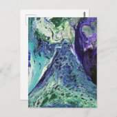 La Laguna #1 Gemälde in blau, aquamarin, weiß Postkarte (Vorne/Hinten)