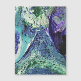 La Laguna #1 Gemälde in blauem, aquamarinem, weiße Magnetkarte