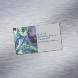 La Laguna #1 Gemälde in blauer, aquamariner Visite Magnetische Visitenkarte