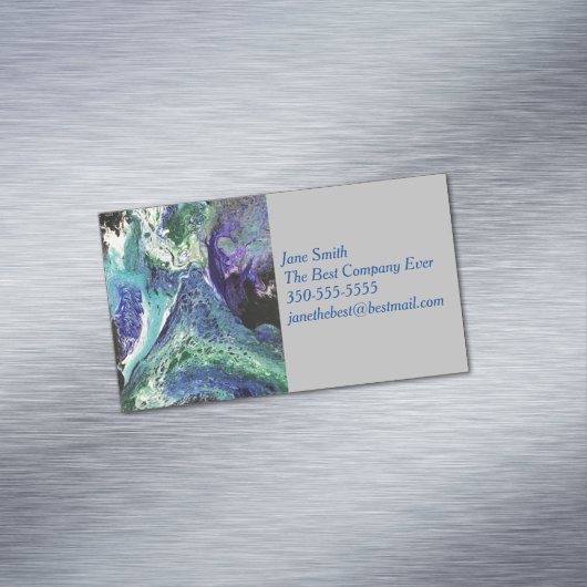 La Laguna #1 Gemälde in blauer, aquamariner Visite Magnetische Visitenkarte (Beispiel)