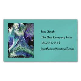 La Laguna #1 Gemälde in blauer, aquamariner Visite Magnetische Visitenkarte