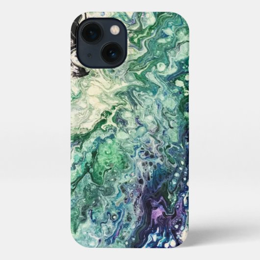 La Laguna malt aquamarin Schwarz iPhone Hülle (Rückseite)