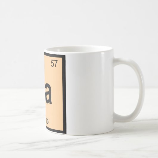 La - Lamb Chemistry Periodic Table Symbol Kaffeetasse (Rechts)