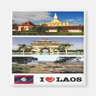 LA - Laos - I Liebe - Collage Magnet