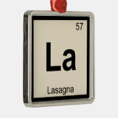 La - Lasagna Pasta Chemistry Periodic Table Symbol Ornament Aus Metall (Rechts)
