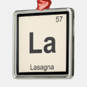 La - Lasagna Pasta Chemistry Periodic Table Symbol Ornament Aus Metall (Links)