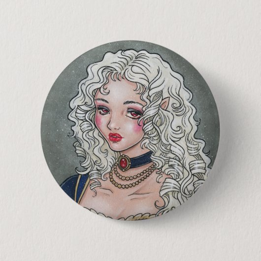 La Le Portrait De Vampiresse gotischer Knopf Button (Vorderseite)
