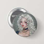 La Le Portrait De Vampiresse gotischer Knopf Button (Vorne & Hinten)