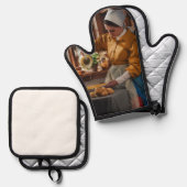 la lechera de santomera ofenhandschuh & Topflappen-Set (Vorderseite/Rückseite)