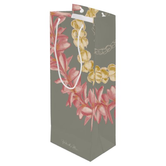 La Lei von Wander mit Aloha Geschenktüte Für Weinflaschen (Rückseite Schrägansicht)