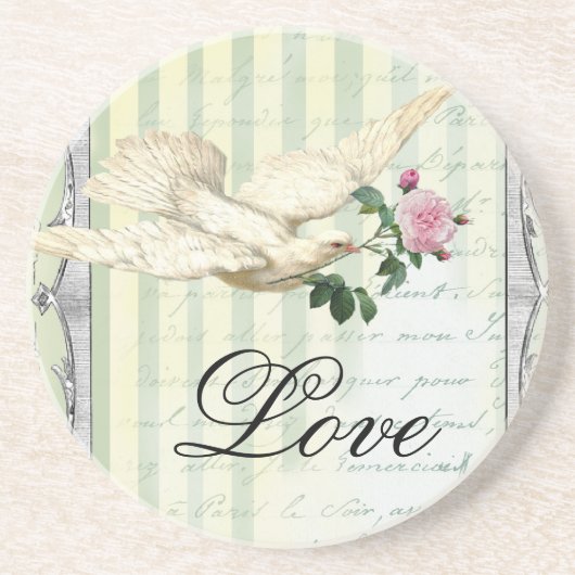 La Lettre D’amour Dove Sandstein Untersetzer (Vorne)
