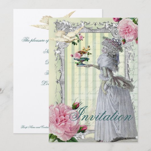 La Lettre D’amour Einladung (Vorne/Hinten)