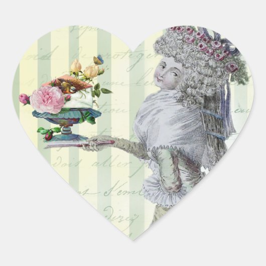 La Lettre D’amour Herz-Aufkleber (Vorderseite)