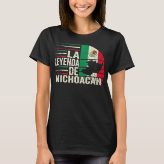 La Leyenda De Michoacan Karte Mexikos Flagge Vinta T-Shirt