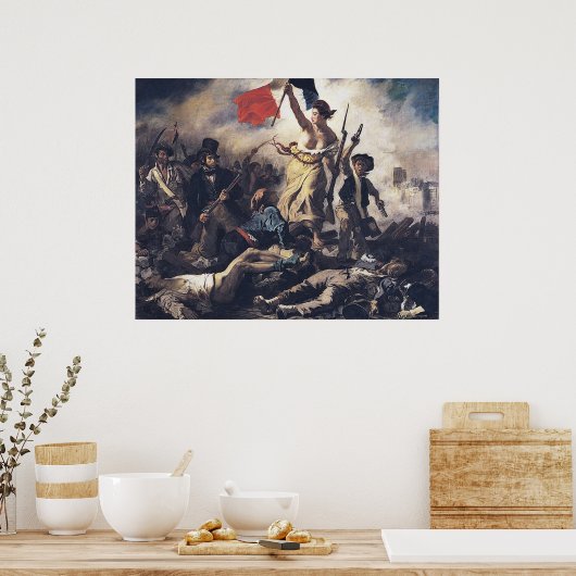 La liberté guidant le peupl Eugène Delacroix Poster (Küche)