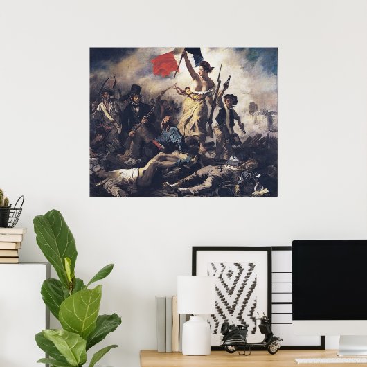 La liberté guidant le peupl Eugène Delacroix Poster (Heimbüro)