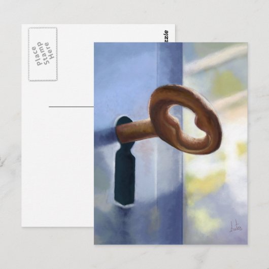 La llave / Der Schlüssel. Postkarte (Vorne/Hinten)