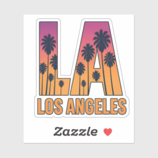 LA Los Angeles Palm Trees Sunset Retro Design Aufkleber