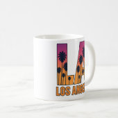 LA Los Angeles Palm Trees Sunset Retro Design Kaffeetasse (VorderseiteRechts)