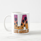 LA Los Angeles Palm Trees Sunset Retro Design Kaffeetasse (Links)